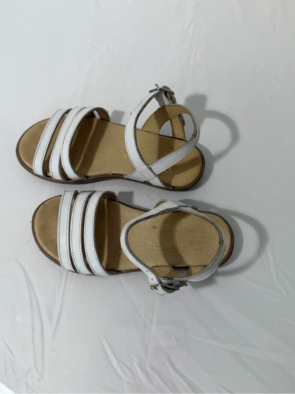 La Coqueta Sienna White Nappa Leather Sandals Girls Size 27 EU / US 10 - Picture 12 of 12